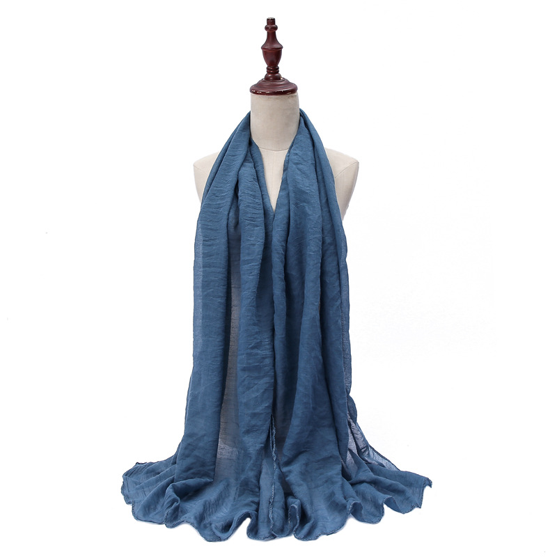 New Tr Cotton and Linen Gold Scarf Women&#039;s Ethnic Style Scarf Shawl Gift Stall Hot Sale Monochrome All-Matching Wholesale
