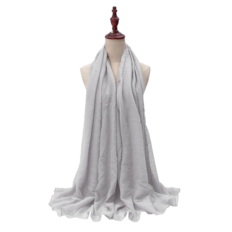 New Tr Cotton and Linen Gold Scarf Women&#039;s Ethnic Style Scarf Shawl Gift Stall Hot Sale Monochrome All-Matching Wholesale