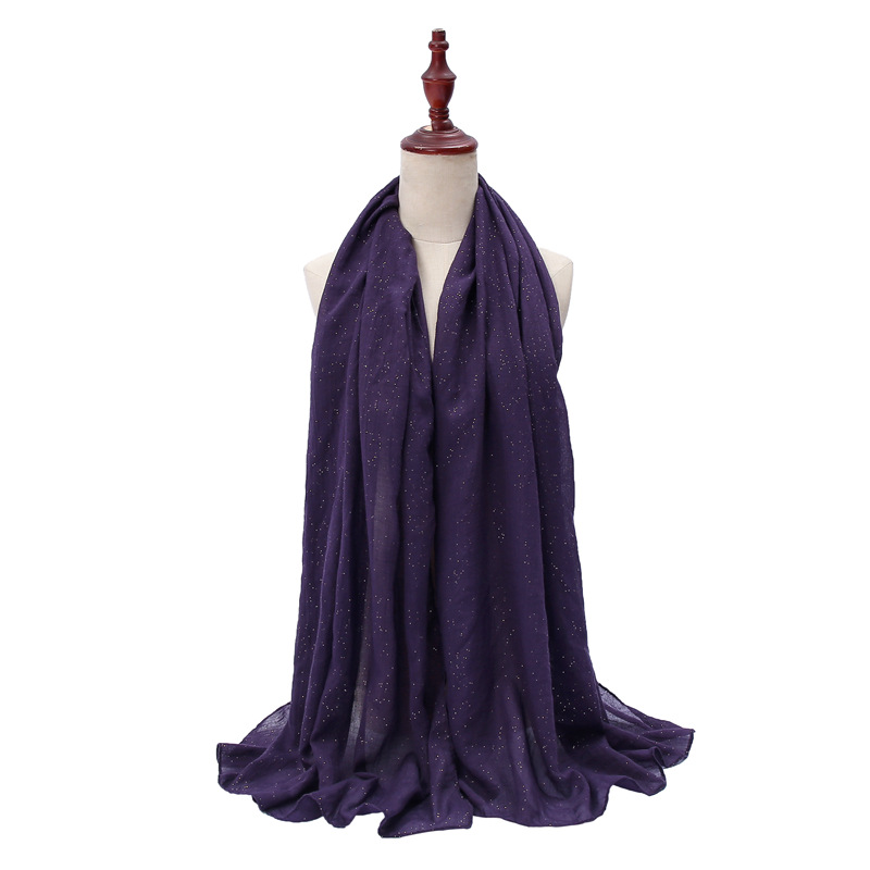 New Tr Cotton and Linen Gold Scarf Women&#039;s Ethnic Style Scarf Shawl Gift Stall Hot Sale Monochrome All-Matching Wholesale