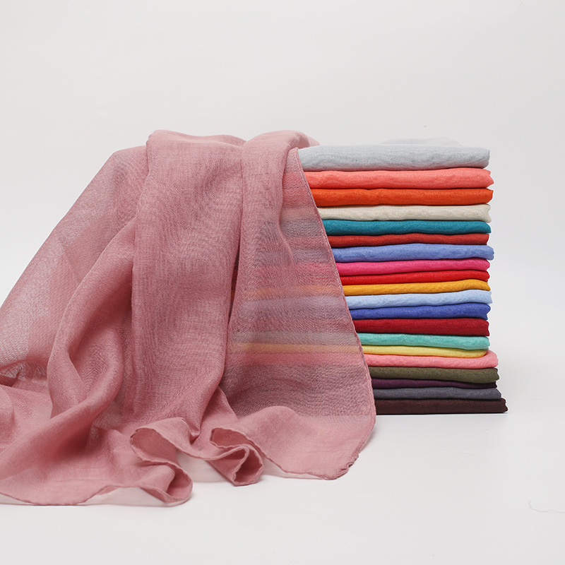 Exclusive for Cross-Border Foreign Trade Cotton and Linen Fashion Women Scarf Shawl Solid Color Tr Cotton Women Scarf Jm101