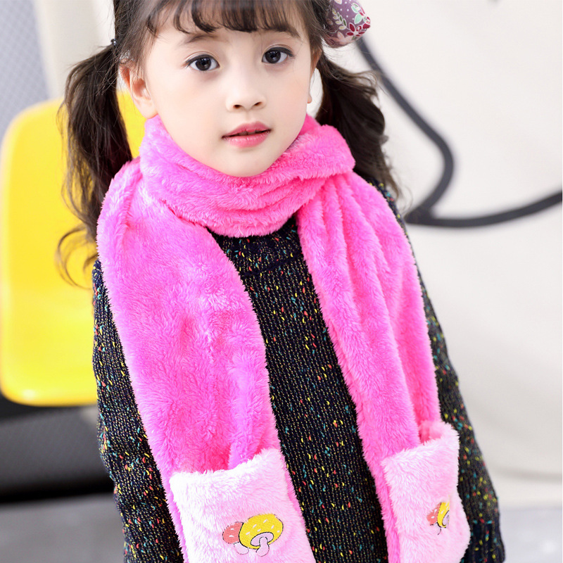 Korean Style Boys and Girls Bejirog Warm Embroidery Small Gloves Scarf Set Scarf Fashion Baby Autumn and Winter