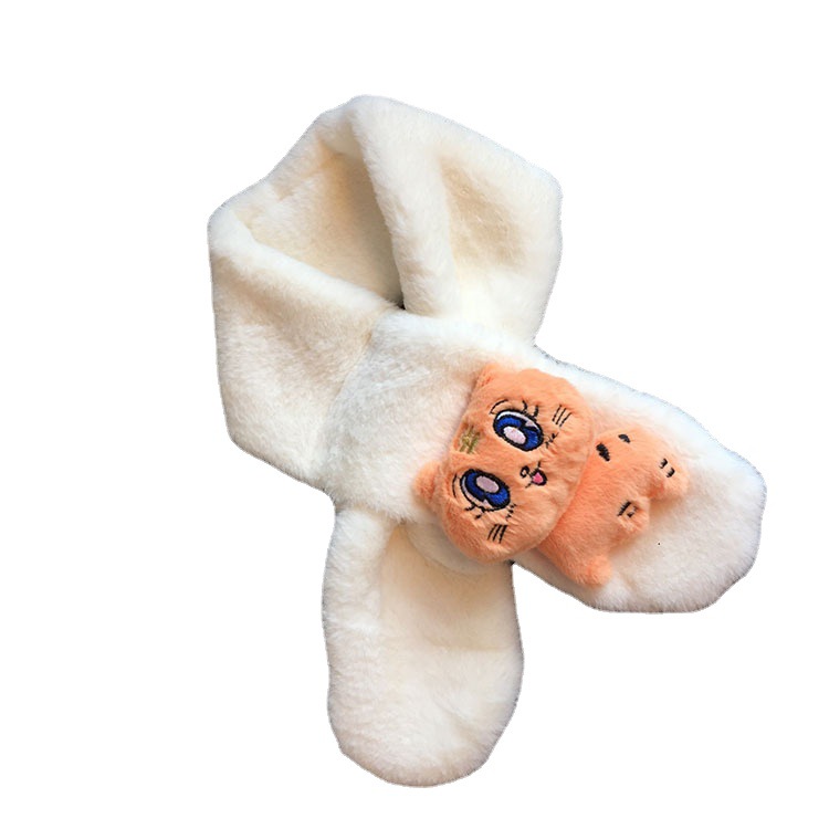 2021 Children&#039;s Scarf 800G Autumn and Winter Thickening Cute Tiger Embroidery Plush Doll Scarf Factory Direct Sales