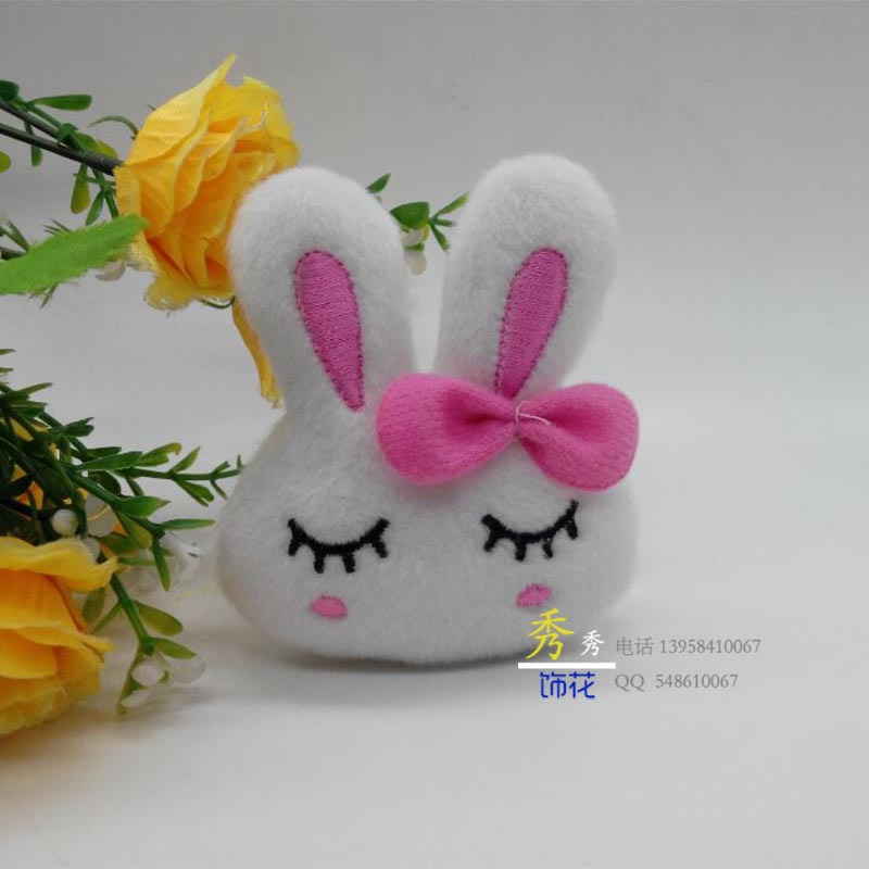 Factory direct sales of new exquisite cute embroidery three-dimensional cartoon rabbit head scarf hat accessories wholesale