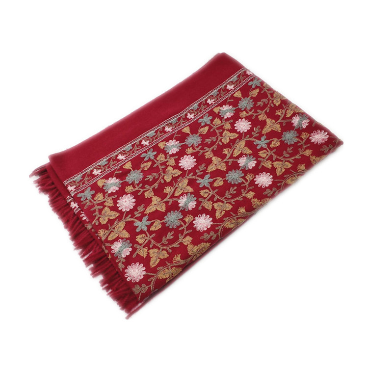 New Cashmere-like Embroidered Scarf Ethnic Style Women&#039;s Shawl Warm Thickened Tassel Xinjiang Scarf Embroidery Scarf
