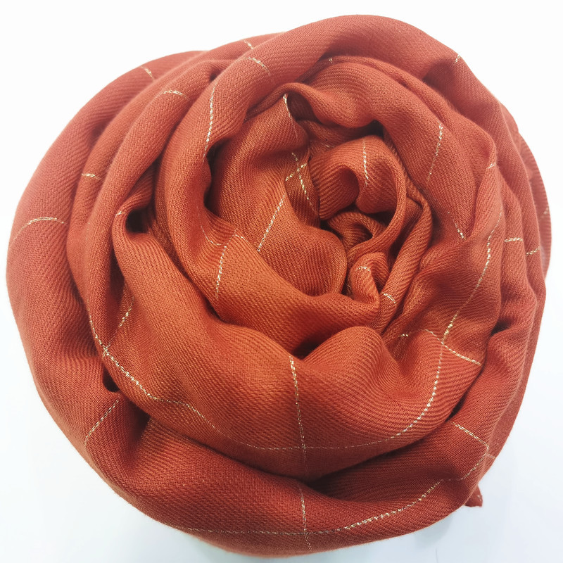 Blended Plaid Yarn-Dyed Scarf Gold Thread Bright Silk Woven Spring and Autumn Thin Cape Deqing Factory Yarn-dyed Scarf
