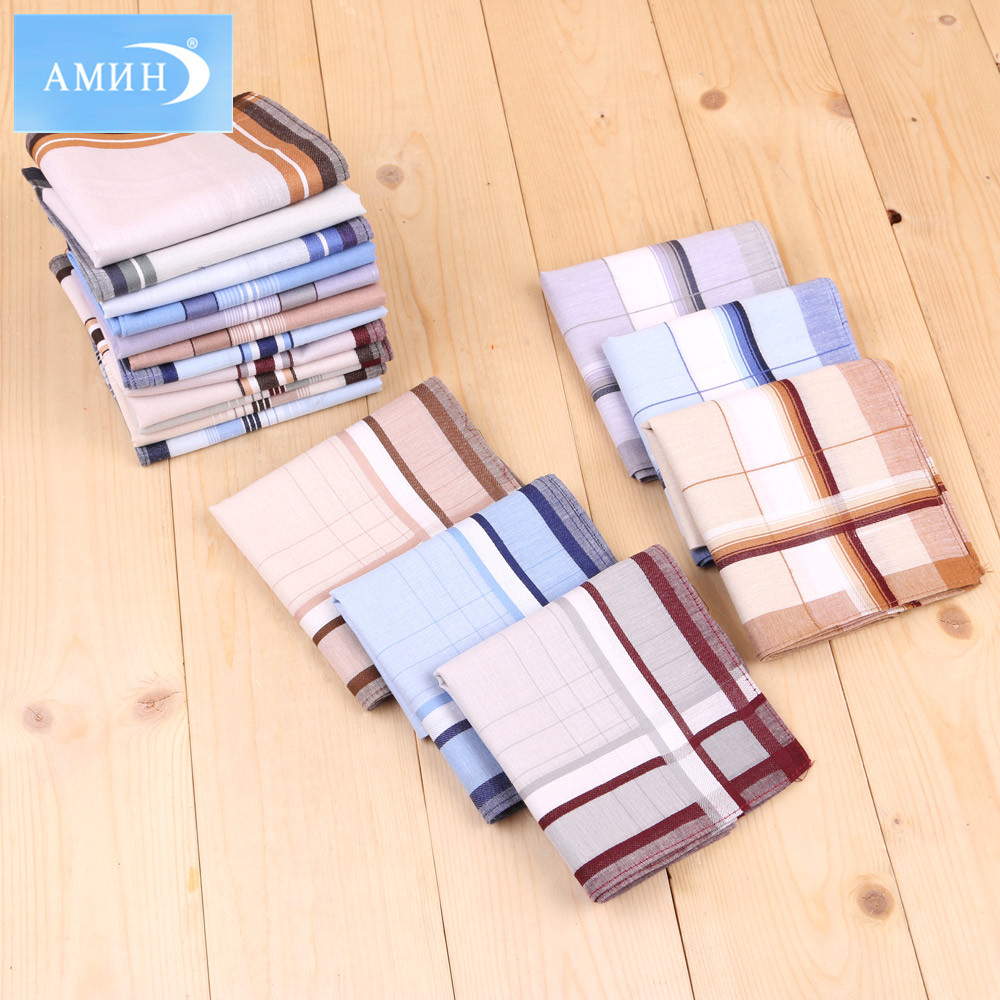 40cm Cotton Men&#039;s Business Handkerchief Light Yarn-Dyed Weaving Strip Square Scarf Men&#039;s Small Handkerchief Processable