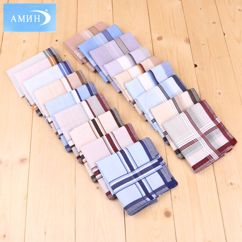 40cm Cotton Men&#039;s Business Handkerchief Light Yarn-Dyed Weaving Strip Square Scarf Men&#039;s Small Handkerchief Processable