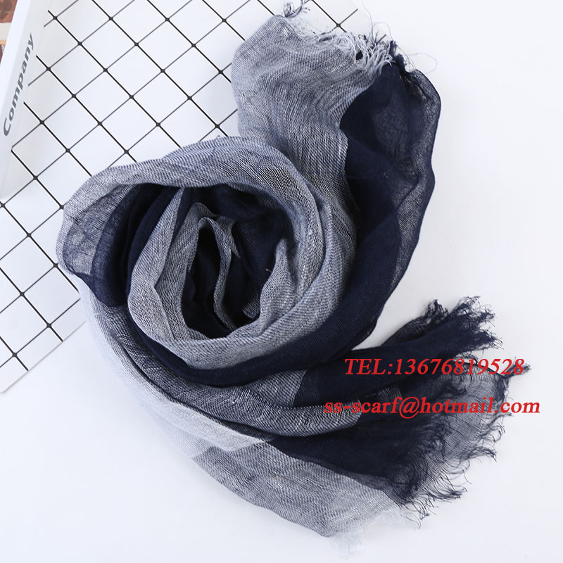 100% Linen/ flax yarn-dyed stripe scarf fashion scarf