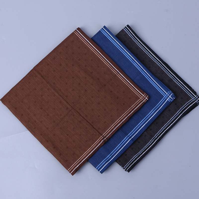 New Cotton Export Yarn-Dyed Jacquard Handkerchief Creative Portable Sweat-Absorbing Towel Men&#039;s Business Square Scarf Factory Wholesale