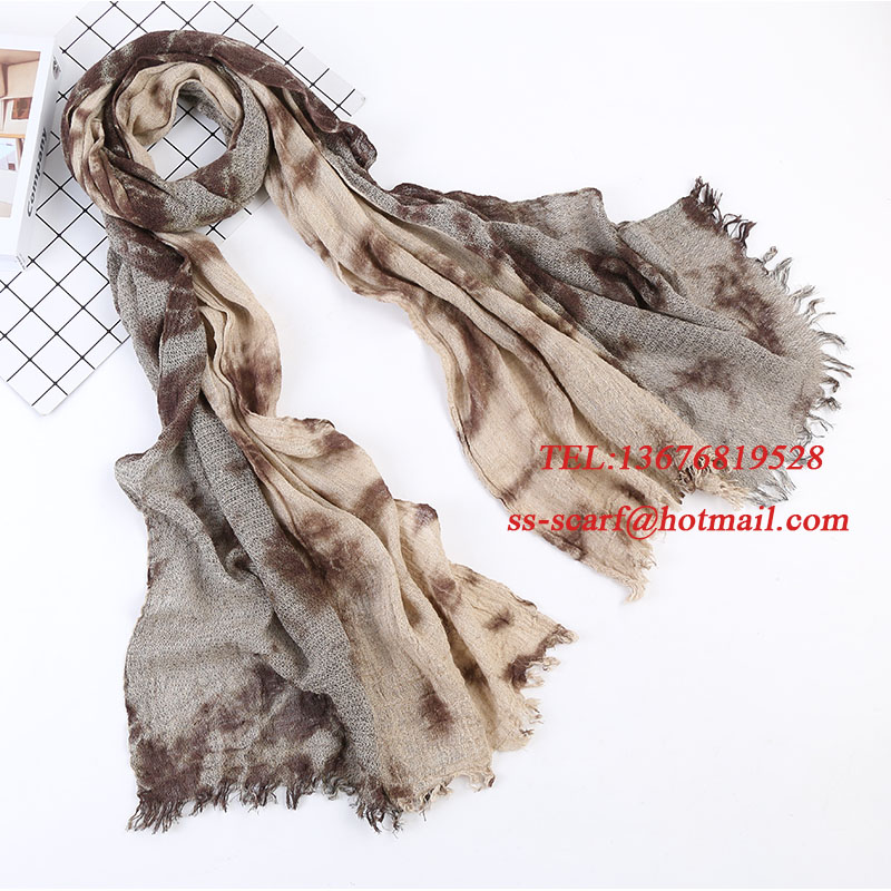 50% Linen/ flax 50% cotton yarn-dyed scarf fashion scarf