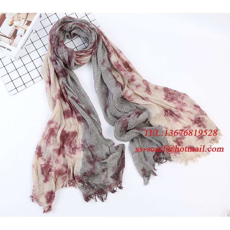 50% Linen/ flax 50% cotton yarn-dyed scarf fashion scarf