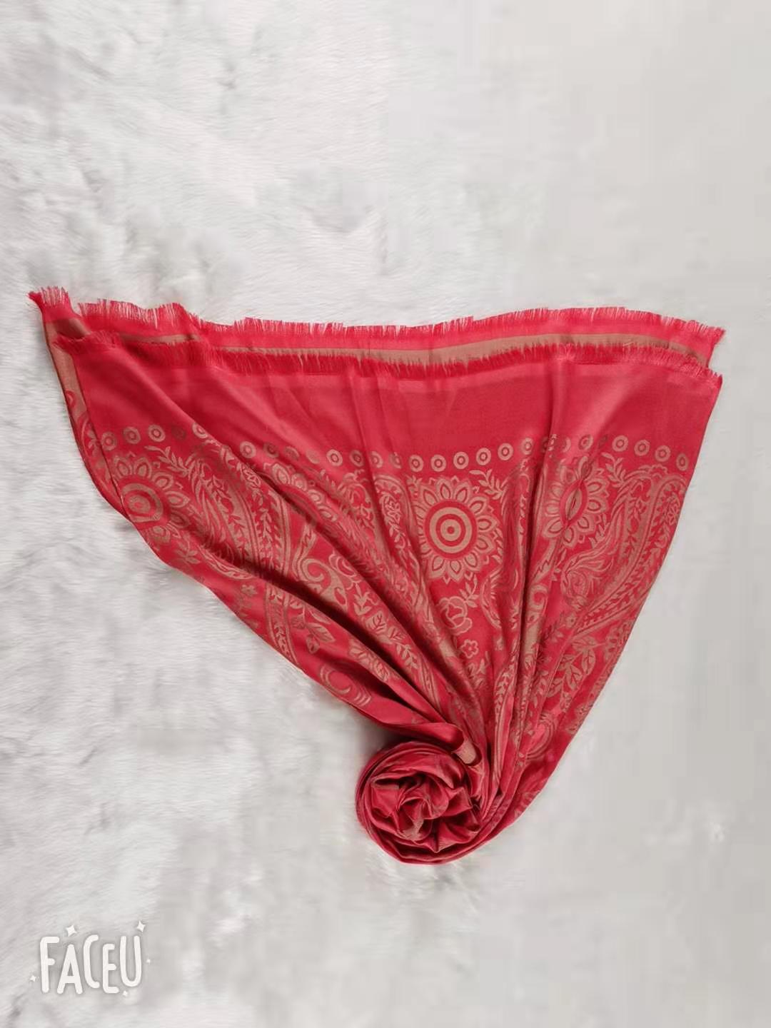 Dujin silk imitation silk scarf short beard scarf yarn-dyed scarf shawl spring and winter shawl versatile scarf