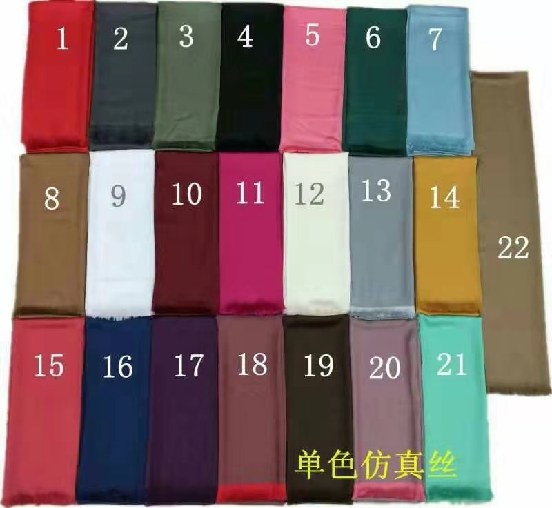 Dujin silk imitation silk scarf short beard scarf yarn-dyed scarf shawl spring and winter shawl versatile scarf