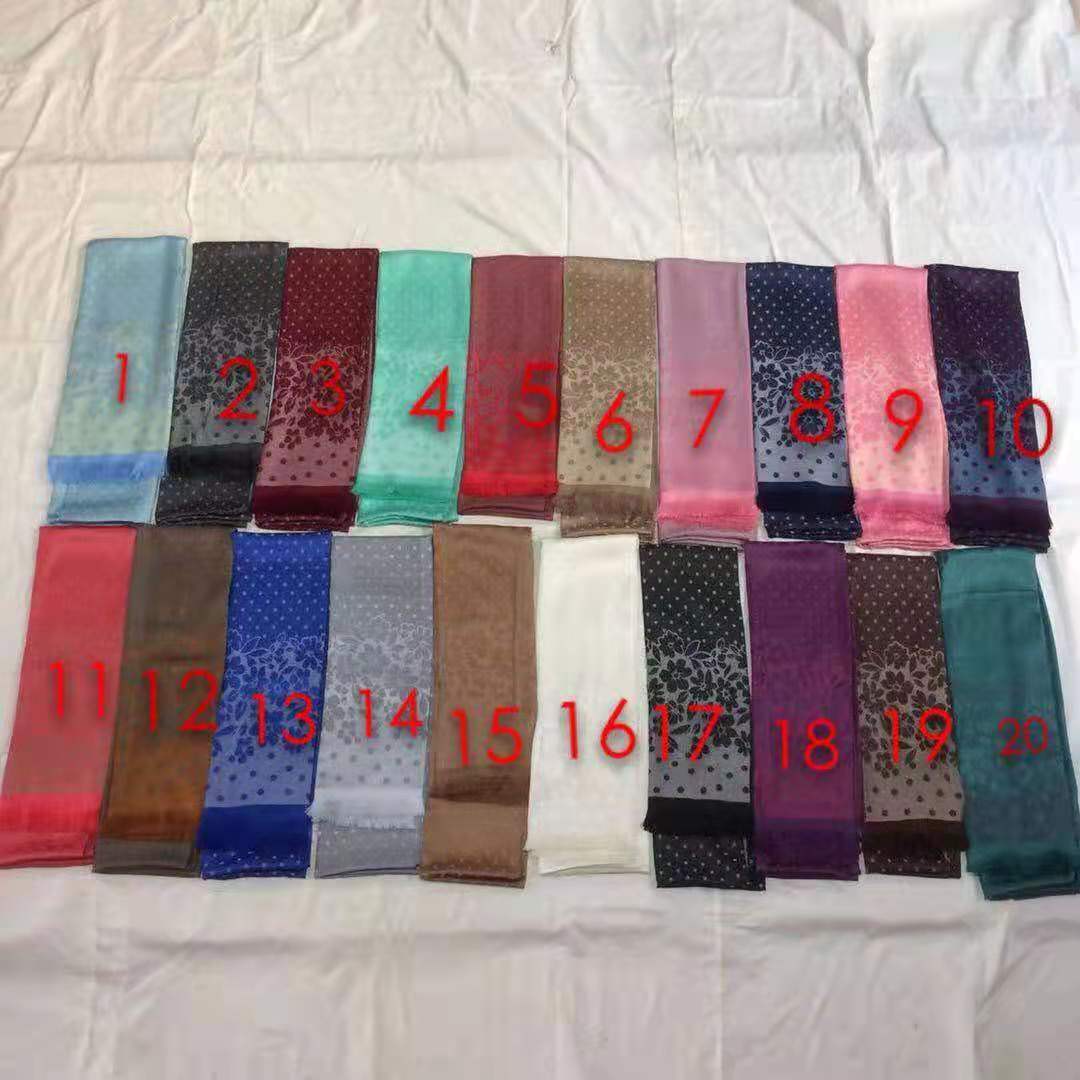 Dujin silk imitation silk scarf short beard scarf yarn-dyed scarf shawl spring and winter shawl versatile scarf