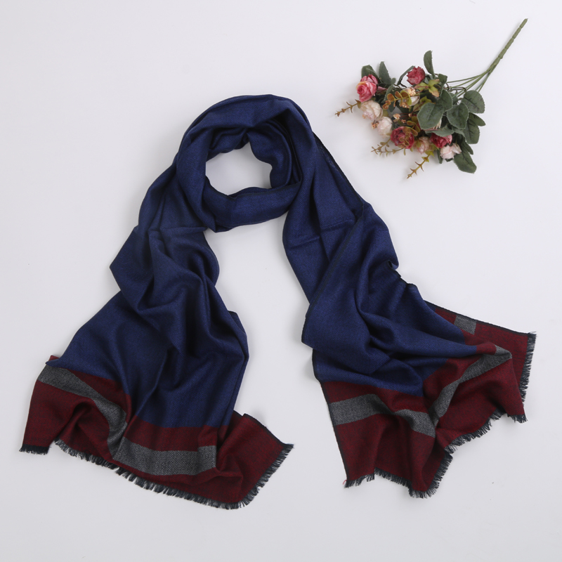 The 2017 fashion mercerized wool yarn-dyed scarf long shawl scarf