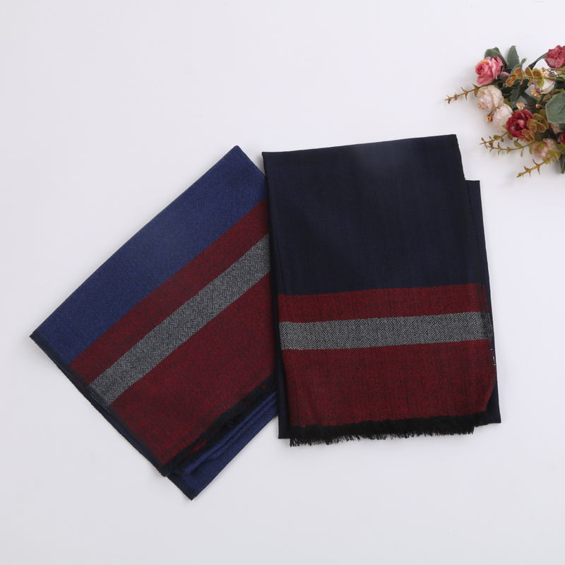 The 2017 fashion mercerized wool yarn-dyed scarf long shawl scarf