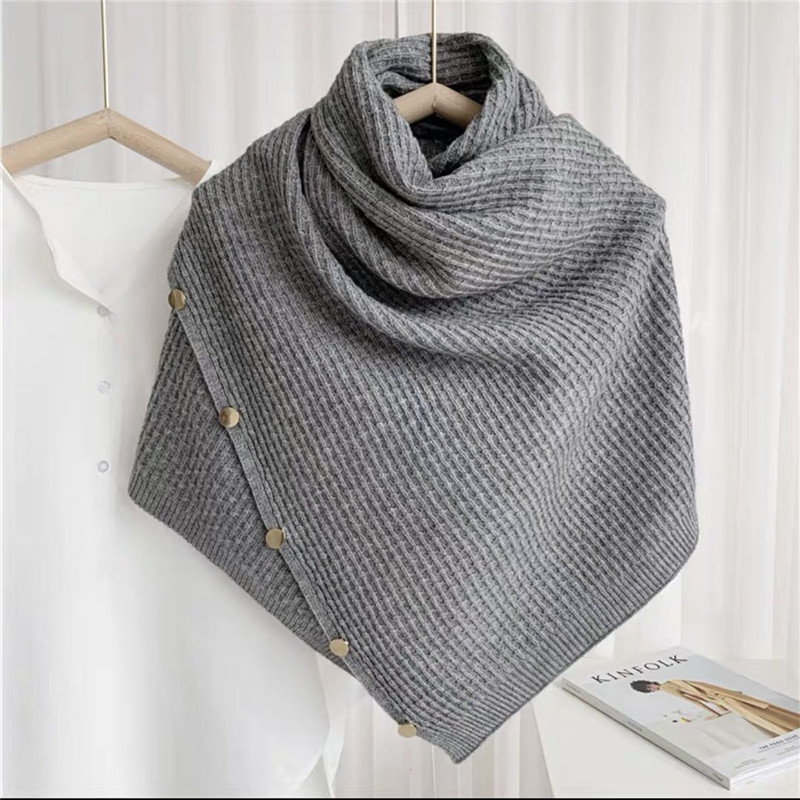Women&#039;s Autumn and Winter Knitted Wool Shawl Korean Style Variety Cashmere Scarf Cape Pullover Waistcoat Knitting Scarf