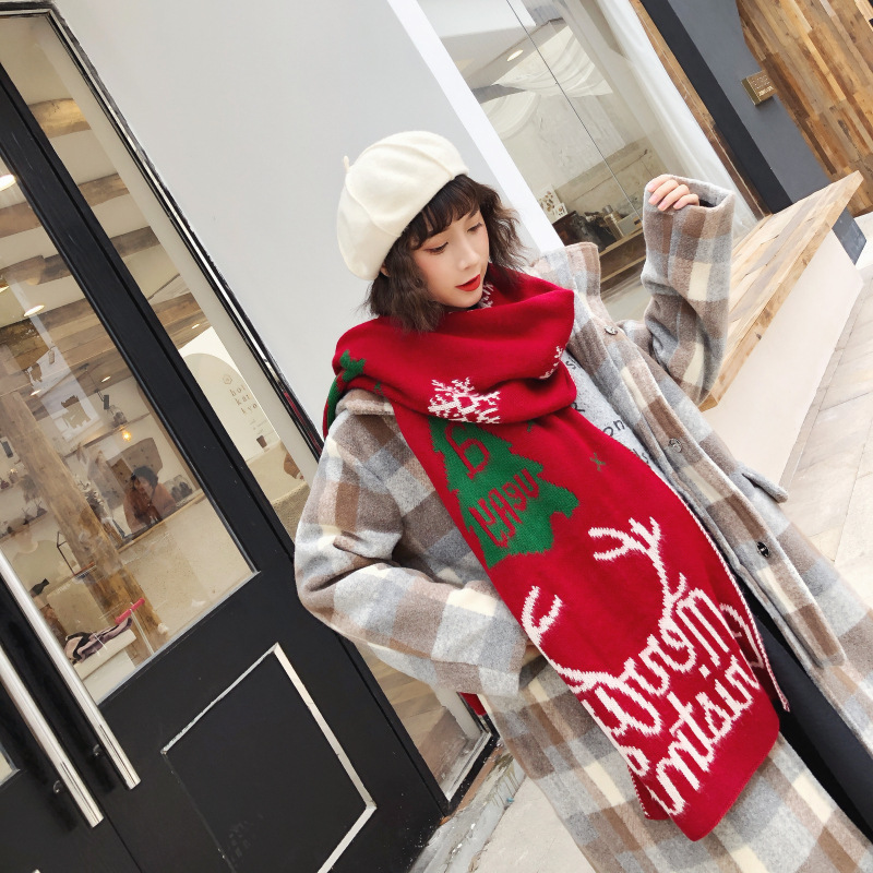 Warm All-Matching Japanese Shawl Couple Men and Women Soft Girl Student Soft Girl Christmas Gift Scarf Knitting Scarf