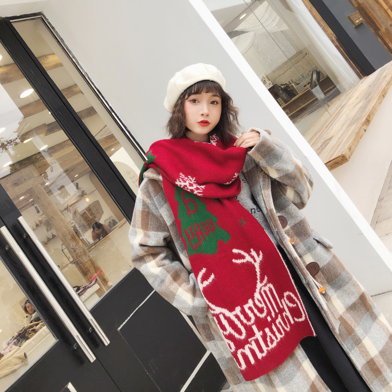 Warm All-Matching Japanese Shawl Couple Men and Women Soft Girl Student Soft Girl Christmas Gift Scarf Knitting Scarf