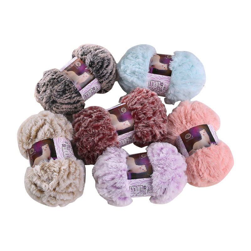 Mink Wool Hand-Woven Imitation Fur Hand Knitting Yarn Mink Fur Scarf Coarse Wool Hand Knitting Yarn Fur Thread Scarf