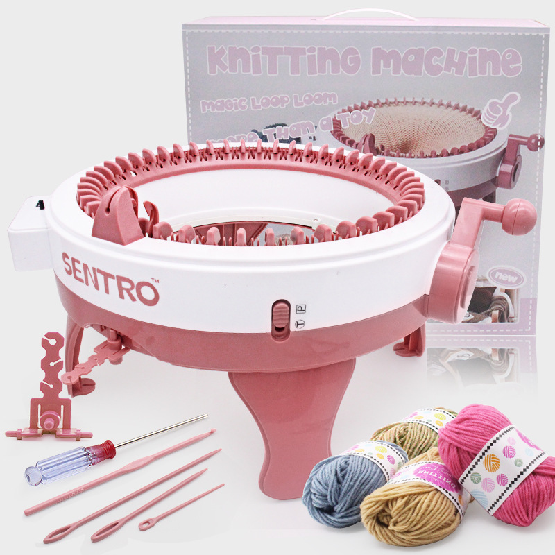 Hair Generation XINGX Cylinder Knitting Machine Children&#039;s Large 48Pin HandCranked Weaving Machine Woven Scarf Hat Socks