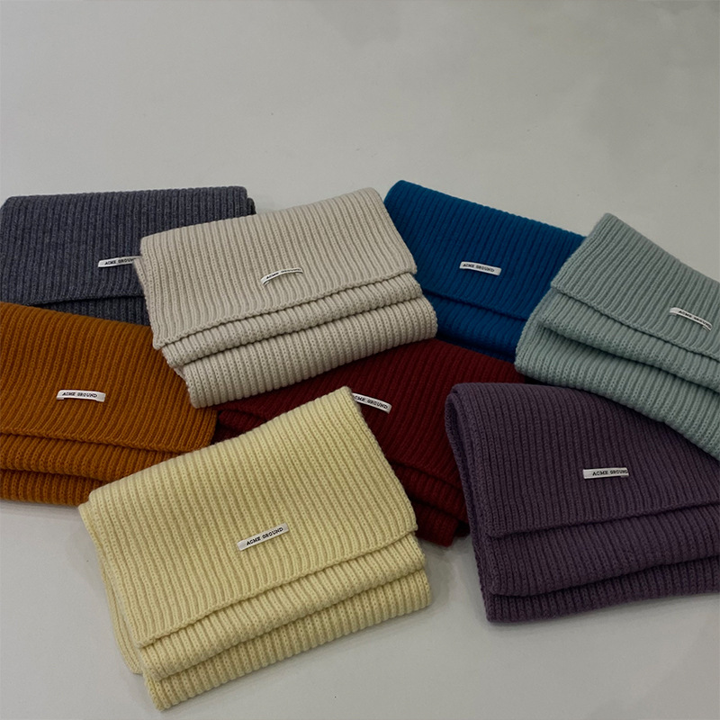 8 Colors Optional Simple Texture Wool Scarf 2021 New Autumn and Winter Korean Warm Scarf 03180 Knitting Scarf