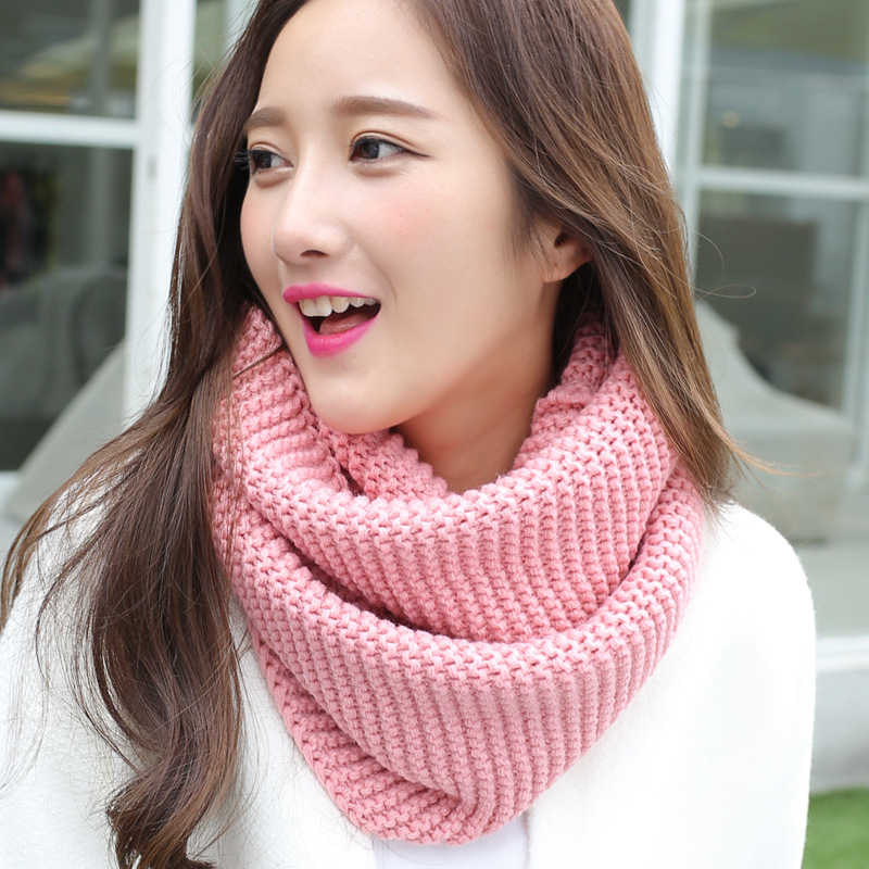  Wool Knitted Scarf Warm Thickened Solid Color Women&#039;s Scarf Winter Manufacturer One Piece Dropshipping Knitting Scarf