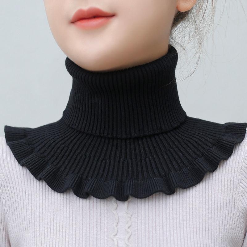 Winter Scarf Women&#039;s Cold-Proof Thermal Knitting Scarf Women&#039;s Korean-Style Pullover Detachable Collar Women&#039;s Wooden Ear Neck Guard Bandana Women
