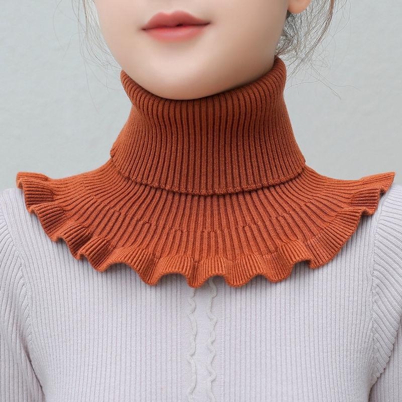 Winter Scarf Women&#039;s Cold-Proof Thermal Knitting Scarf Women&#039;s Korean-Style Pullover Detachable Collar Women&#039;s Wooden Ear Neck Guard Bandana Women