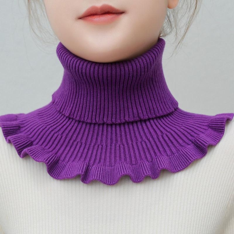 Winter Scarf Women&#039;s Cold-Proof Thermal Knitting Scarf Women&#039;s Korean-Style Pullover Detachable Collar Women&#039;s Wooden Ear Neck Guard Bandana Women