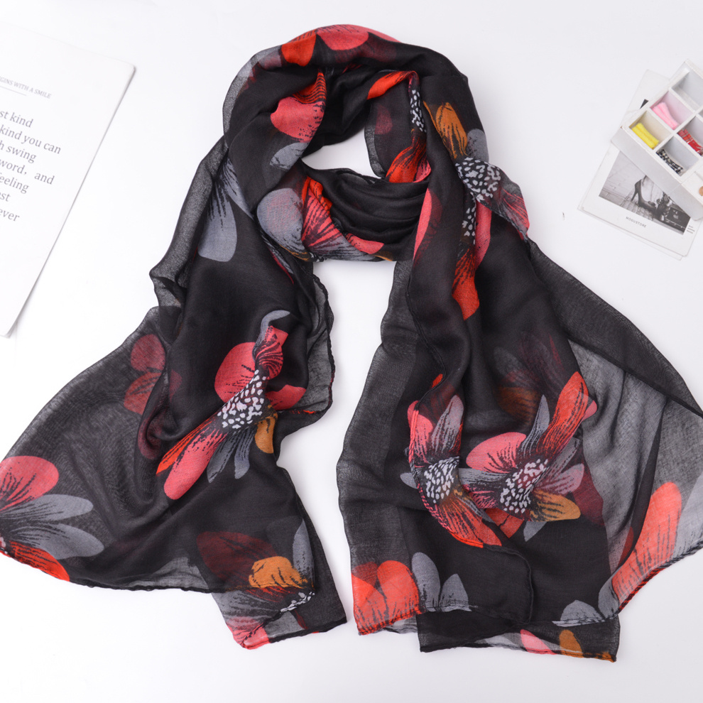 2021 New Voile Printed Spring and Summer Leisure Women Scarf Shawl Bandana Factory Direct Sales Spot