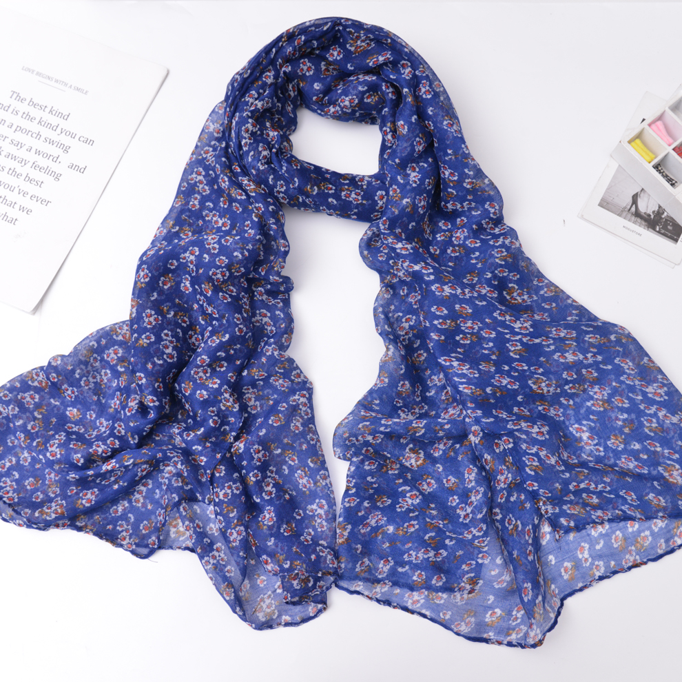 2021 New Voile Pastoral Small Flower Spring and Summer Leisure Women&#039;s Scarf Shawl Headscarf Factory Direct Sales Spot