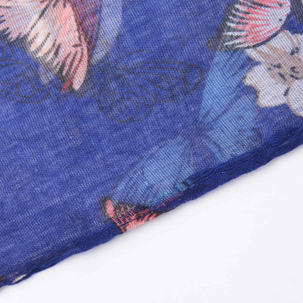 2021 New Voile Butterfly Print Spring and Summer Leisure Women Scarf Shawl Bandana Factory Direct Sales Spot