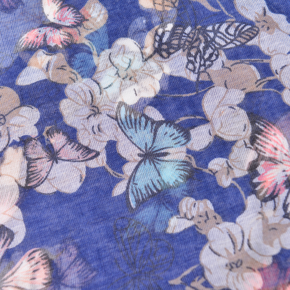 2021 New Voile Butterfly Print Spring and Summer Leisure Women Scarf Shawl Bandana Factory Direct Sales Spot