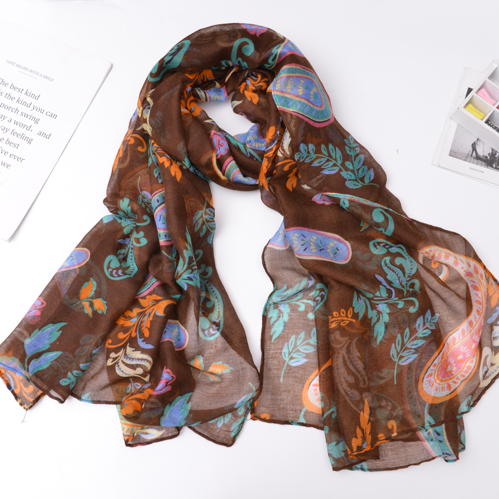 2021 New Voile Cashew Print Spring and Summer Leisure Women Scarf Shawl Bandana Factory Direct Sales Spot