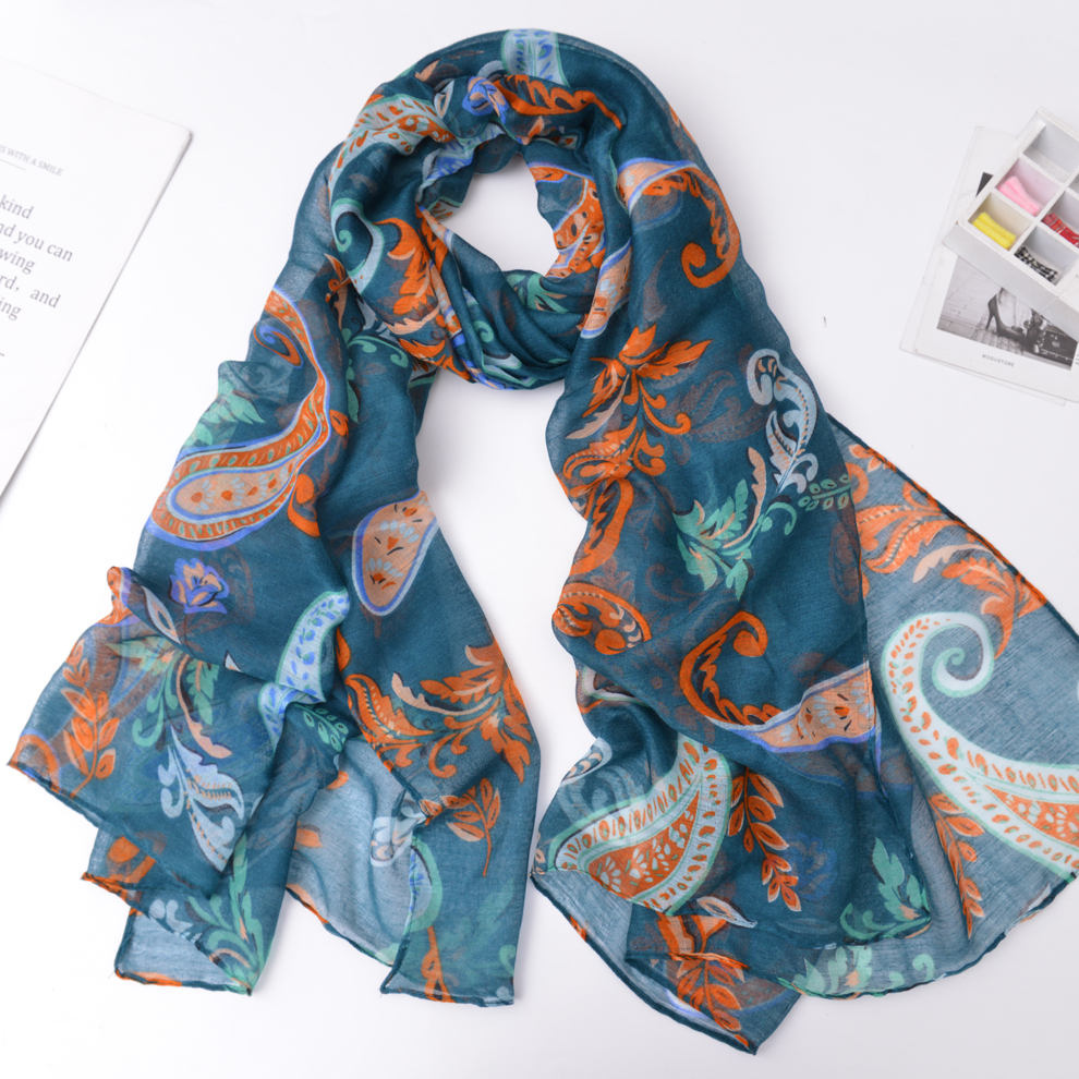 2021 New Voile Cashew Print Spring and Summer Leisure Women Scarf Shawl Bandana Factory Direct Sales Spot