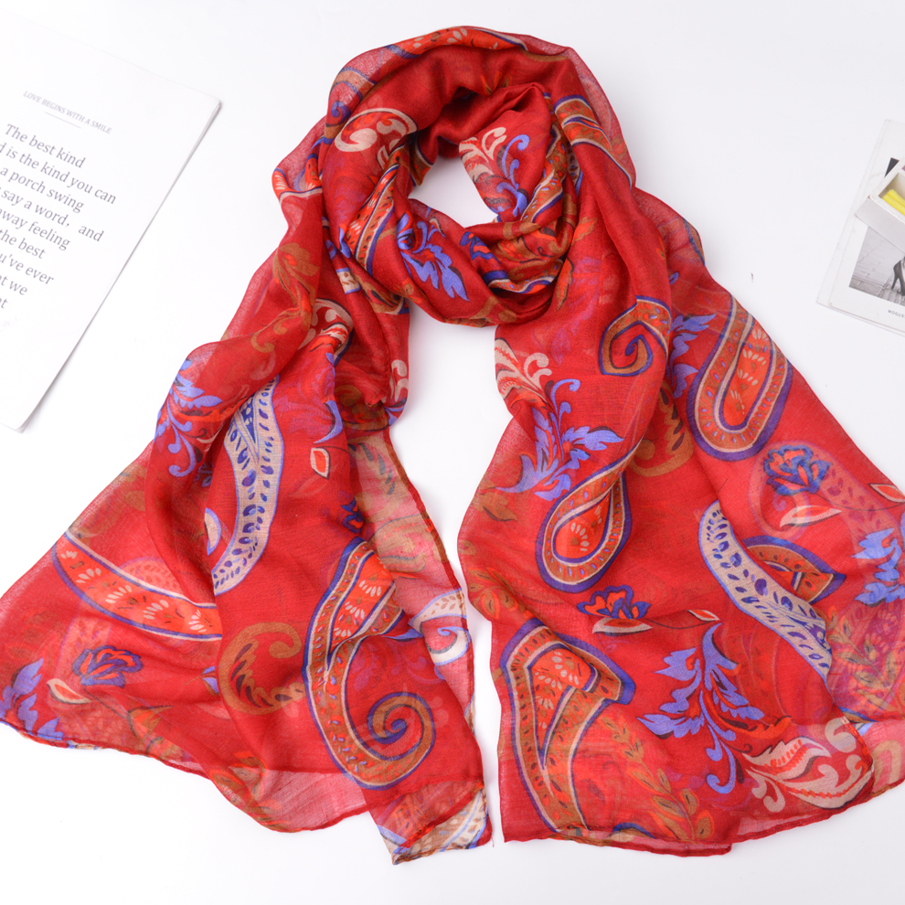 2021 New Voile Cashew Print Spring and Summer Leisure Women Scarf Shawl Bandana Factory Direct Sales Spot