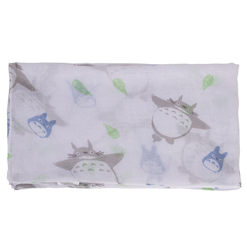 Autumn and Winter Printed Voile Animal Pattern Cute Totoro Warm Scarf Bandana Cross-Border E-Commerce Direct Supply Scarf