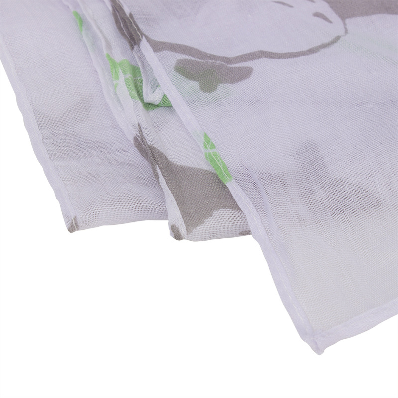 Autumn and Winter Printed Voile Animal Pattern Cute Totoro Warm Scarf Bandana Cross-Border E-Commerce Direct Supply Scarf