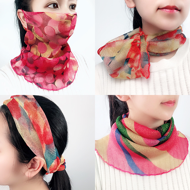 Veil Scarf Women&#039;s Thin Scarf Summer Scarf Scarf Small Neck Neck Neck Protection UV-Proof Scarf Voile Scarf