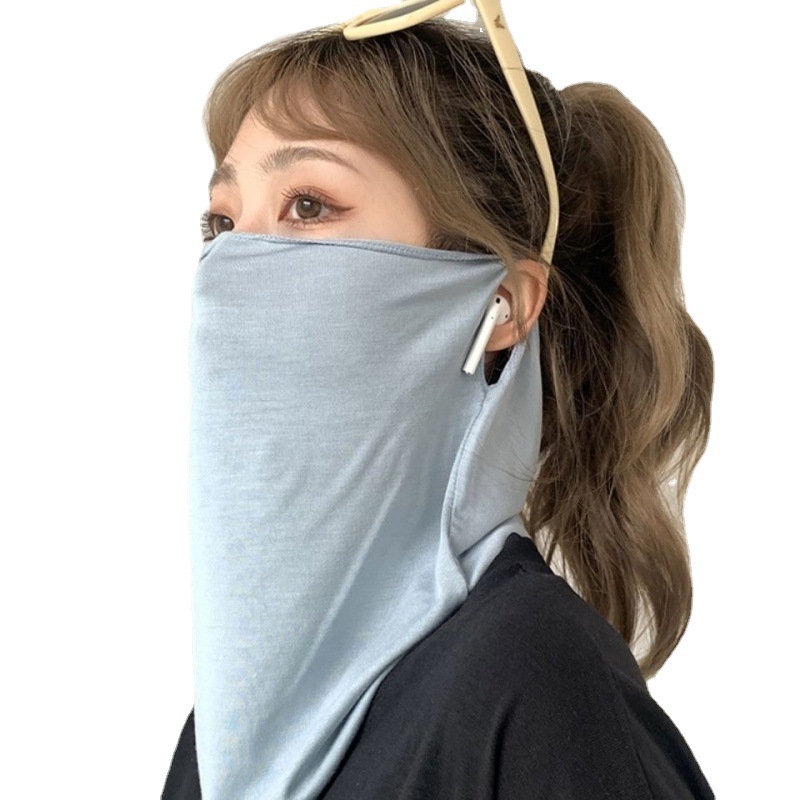  Thin Mask Female Men&#039;s Full Face UV Protection Neck Protection Driving Face Cover Anti-Gauze Kerchief Voile Scarf
