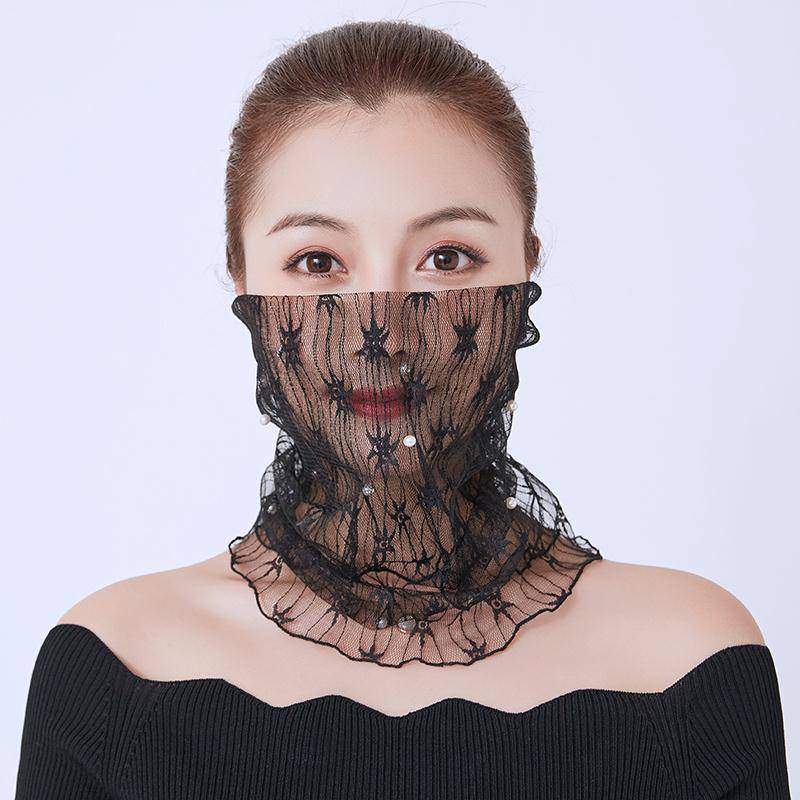 Silk Scarf Decorative Women&#039;s Spring and Autumn Thin Neck Protection Thin Neck Cover Hair Tie All-Match Mask Voile Scarf