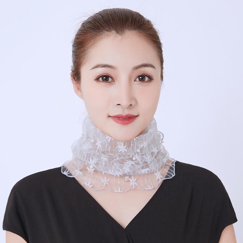 Silk Scarf Decorative Women&#039;s Spring and Autumn Thin Neck Protection Thin Neck Cover Hair Tie All-Match Mask Voile Scarf
