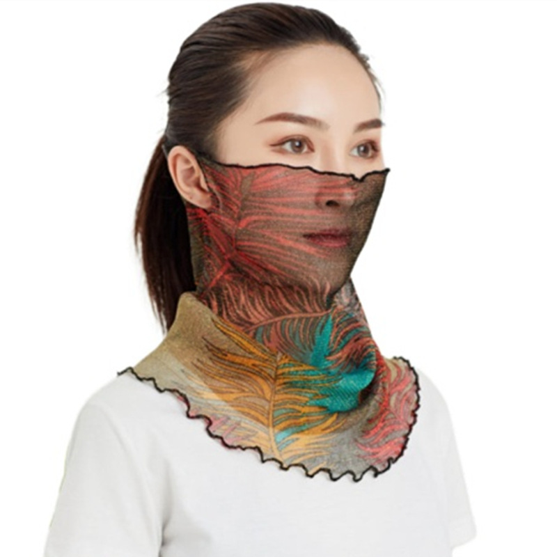  Sun Protection Veil Mask Female Neck Protection Bandana Multi-Functional Pullover Scarf Clearance Stall Voile Scarf