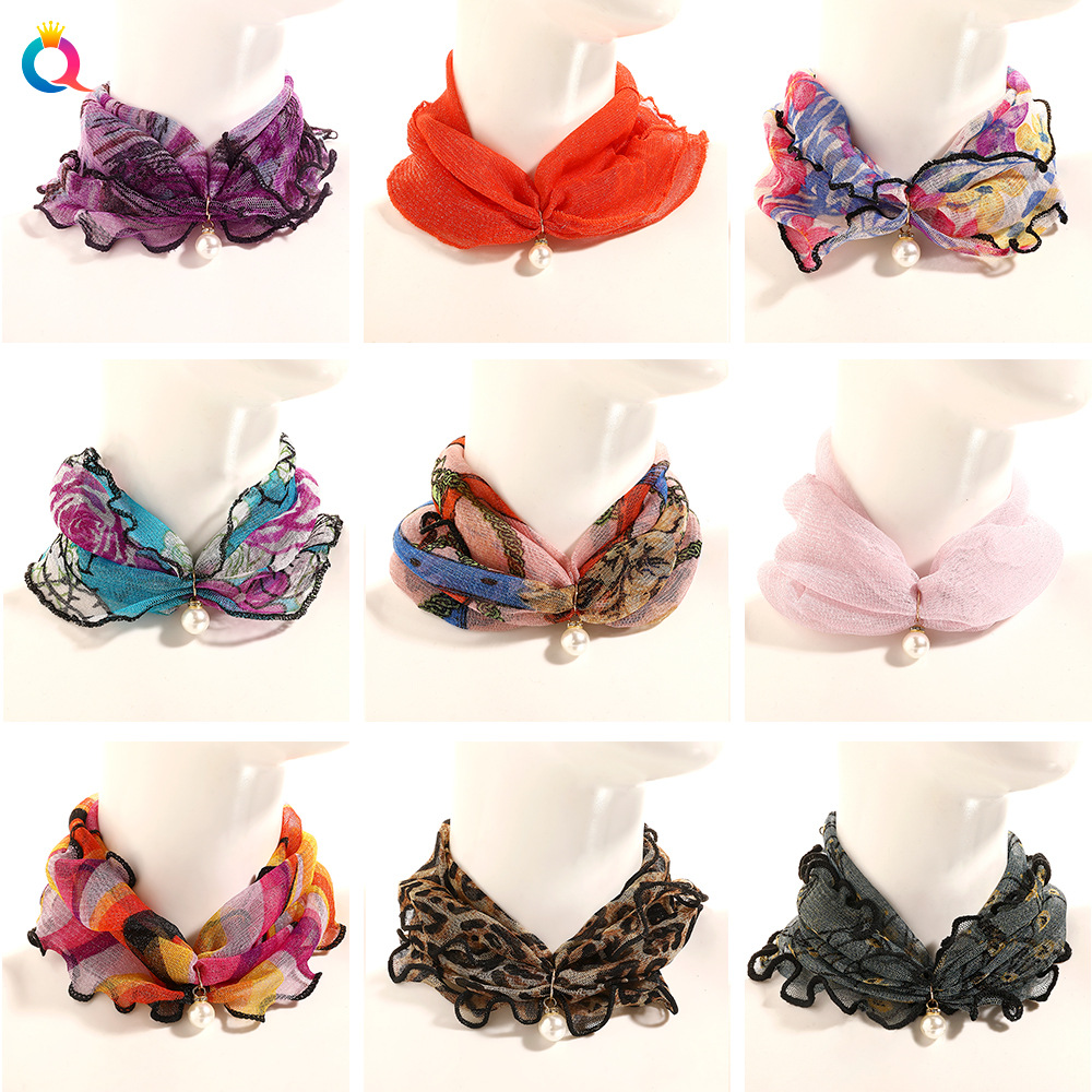 Mesh Pullover Small Scarf Women&#039;s Neck Scarf Spring and Summer Thin Veil Bandana Fashion Sun-Proof Scarf Voile Scarf