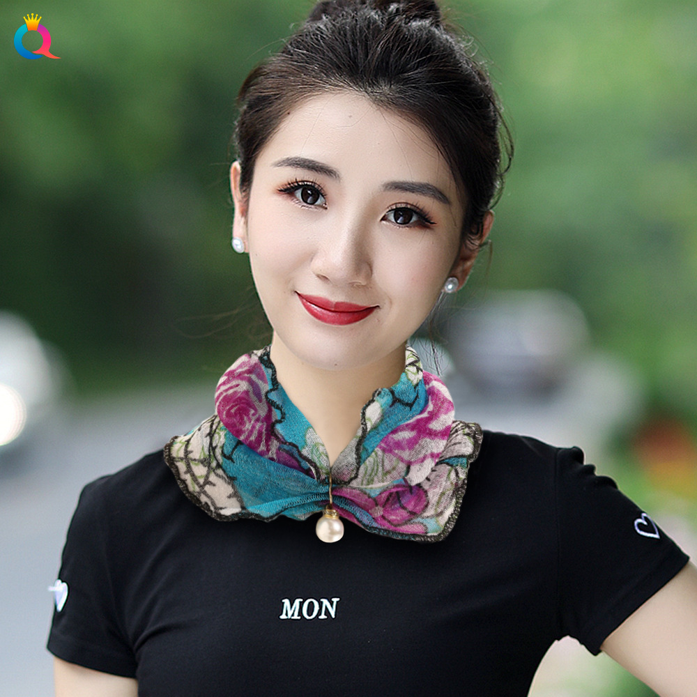 Mesh Pullover Small Scarf Women&#039;s Neck Scarf Spring and Summer Thin Veil Bandana Fashion Sun-Proof Scarf Voile Scarf