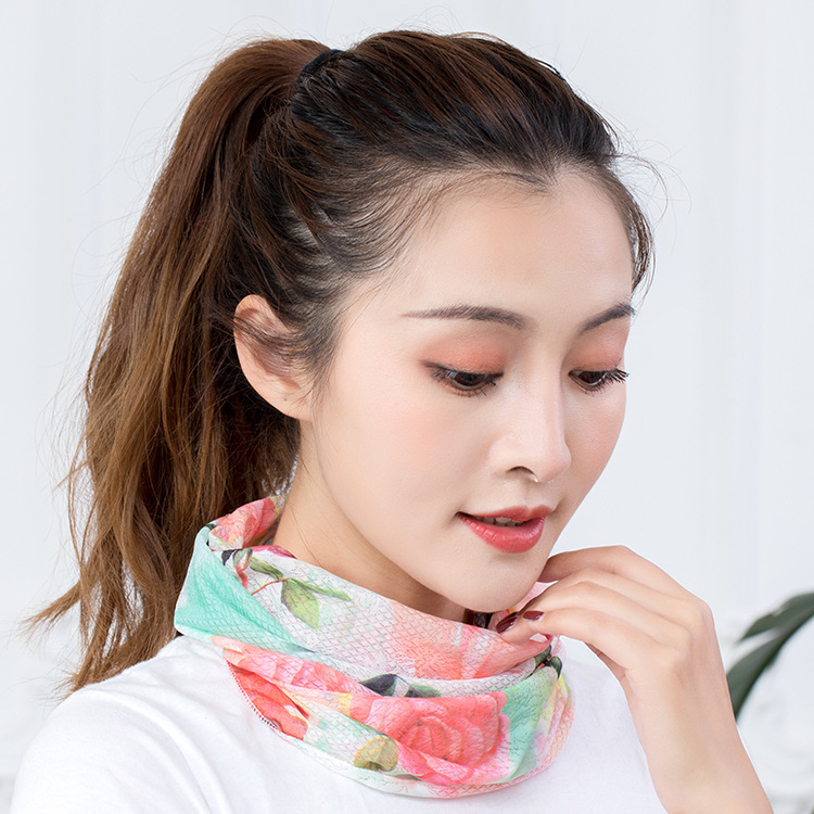 Quick-Drying Changeable Ice Silk Small Scarf Ear Hanging Sunshade Multifunctional Bandana Pullover Headscarf Voile Scarf