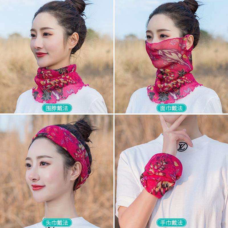 Thin and All-Matching Scarf Women&#039;s Pullover Scarf Sunscreen Veil Scarf Strength Protection Small Neck Scarf Voile Scarf