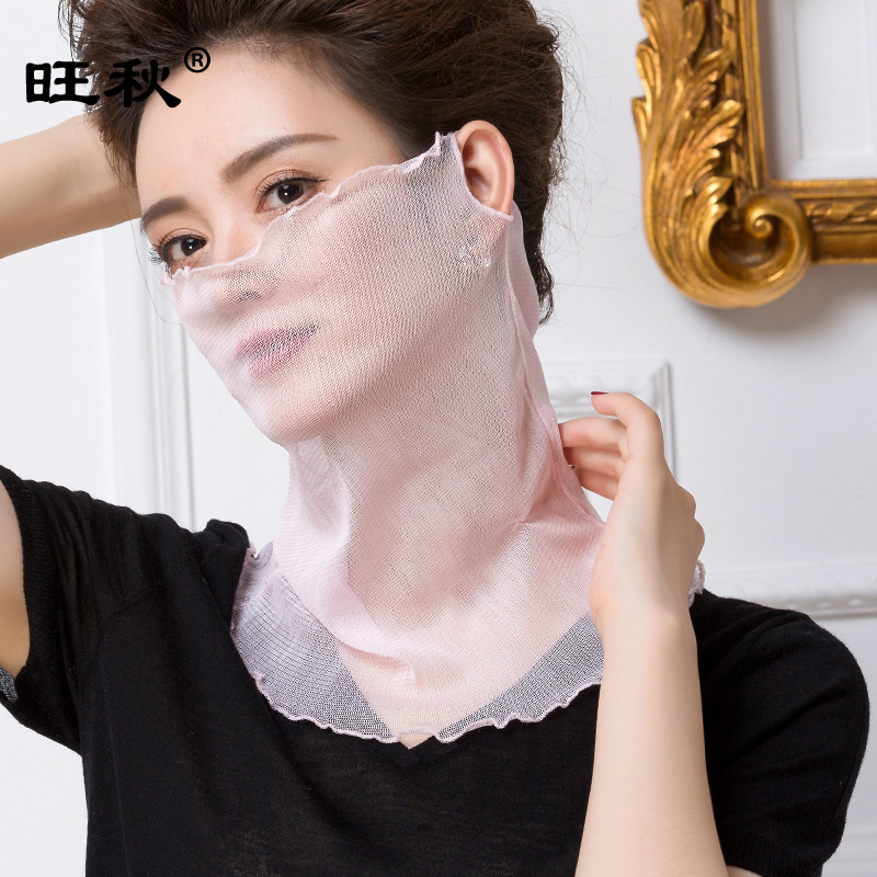 Silk Scarf Women&#039;s Pullover Thin Sunscreen Face Care Breathable Veil Mulberry Silk Small Silk Scarf 1008 Voile Scarf