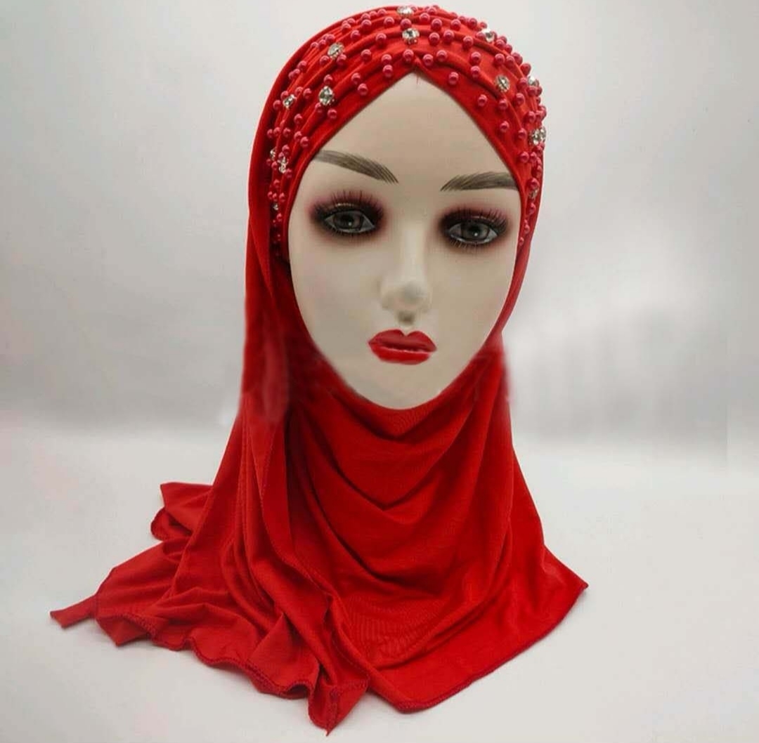 Foreign Trade Milk Silk Monochrome Scarf Hat Two-Piece Set Malaysian Muslim Lady Fashion Headscarf Veil